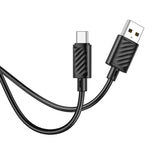 Cablu de date HOCO X88 Gratified USB-A la Type-C, 1m, 3A, Negru