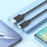 Cablu de date HOCO X88 Gratified USB-A la Type-C, 1m, 3A, Negru