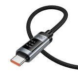 Cablu de date HOCO U148 Type-C la Type-C, 1.2m, 240W, cu display digital, Negru