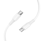 Cablu de date HOCO X120 Beneficio Type-C la Type-C, 1m, 60W, Alb