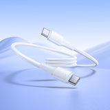 Cablu de date HOCO X120 Beneficio Type-C la Type-C, 1m, 60W, Alb