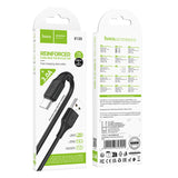 Cablu de date USB-A la Type-C Hoco X120 Beneficio, 1m, 27W, Negru