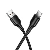 Cablu de date USB-A la Type-C Hoco X120 Beneficio, 1m, 27W, Negru