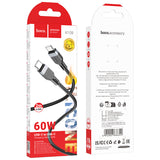 Cablu de date HOCO X109 Type-C la Type-C, 60W, 2m, Negru