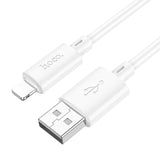 Cablu de date HOCO X88 USB-A la Lightning, 1 m, 2.4A, Alb