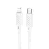 Cablu de date HOCO X88 Gratified USB-A la Lightning, 1 m, 2.4A, Alb