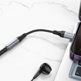 Adaptor Lightning la AUX 3.5mm Hoco LS36A, Gri