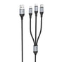 Cablu de date 3-in-1 Hoco X102 Fresh, USB-A, 1 m, 2.4A, Negru