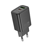 Incarcator Hoco N61 GaN 20W USB-A + USB-C, Negru