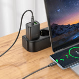Incarcator Hoco N61 GaN 20W USB-A + USB-C, Negru