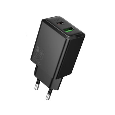 Incarcator Hoco N71 Nuevo 30W GaN, USB-A + USB-C, Negru