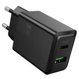 Incarcator Hoco N71 Nuevo 30W GaN, USB-A + USB-C, Negru
