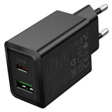 Incarcator Hoco N71 Nuevo 30W GaN, USB-A + USB-C, Negru