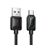 Cablu de date USB-A la Type-C Hoco U146, 1.2m, 36W, cu display digital, Negru