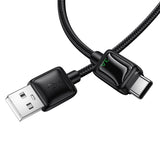 Cablu de date USB-A la Type-C Hoco U146, 1.2m, 36W, cu display digital, Negru