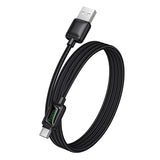 Cablu de date USB-A la Type-C Hoco U146, 1.2m, 36W, cu display digital, Negru