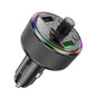 Transmițător FM auto HOCO E82 Guerrero cu încărcare rapidă 30W, PD, QC, 2x USB-A, USB-C, Micro SD, AUX, Negru