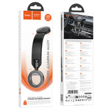 Suport magnetic cu inel Hoco H71, Negru/Gri metalizat