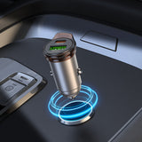 Incarcator auto HOCO NZ16A, 12V, 43W, USB-A + USB-C, Gri metalizat