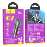 Incarcator auto Hoco NZ8 Sprinter 12V 43W, USB-A + USB-C, Maro