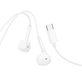 Căști cu fir HOCO M95 cu microfon și conector Type-C, Albe