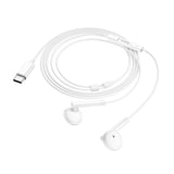 Căști cu fir HOCO M95 cu microfon și conector Type-C, Albe