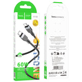 Cablu de date HOCO X109 Type-C la Type-C, 3m, 60W, Negru