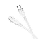 Cablu de date HOCO X109 Type-C la Type-C, 1m, 60W, Alb