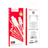 Cablu de date USB-A la Micro USB HOCO X88, 2m, 2.4A, Alb