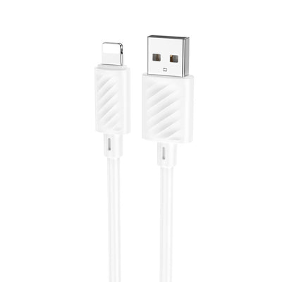 Cablu de date USB-A la Micro USB HOCO X88, 2m, 2.4A, Alb
