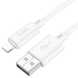 Cablu de date USB-A la Micro USB HOCO X88, 2m, 2.4A, Alb