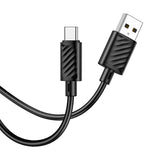 Cablu de date USB-A la Type-C Hoco X88, 2m, 3A, Negru