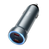 Incarcator auto Hoco Z54B 60W 2x USB-C, Gri