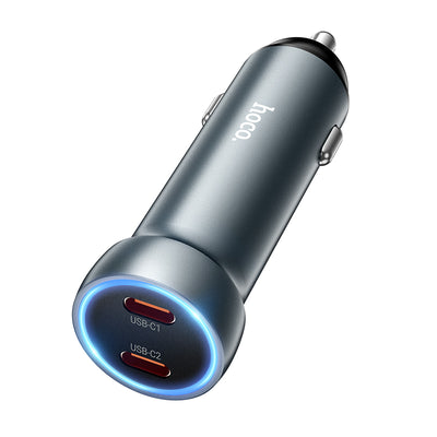 Incarcator auto Hoco Z54B 60W 2x USB-C, Gri