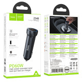 Incarcator auto Hoco Z54B 60W 2x USB-C, Gri