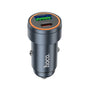 Incarcator auto Hoco Z57A 30W, USB-A + USB-C, Gri metalizat