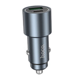 Incarcator auto Hoco Z60 Bloom, 12V, 48W, USB-A + USB-C, Gri metalizat