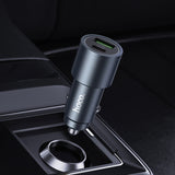 Incarcator auto Hoco Z60 Bloom, 12V, 48W, USB-A + USB-C, Gri metalizat
