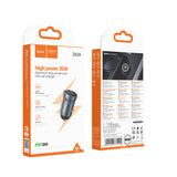 Incarcator auto Hoco Z62A 30W USB-C, Gri