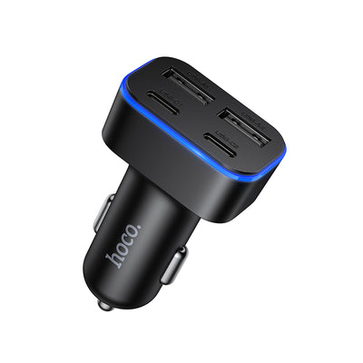 Incarcator auto Hoco Z63 Barry 42W, 2x USB-A + 2x USB-C, Negru