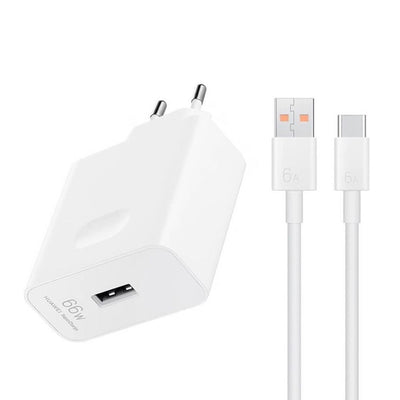Incarcator 66W pentru Honor, USB-A, HN-200330E00, cu Cablu USB-A la USB-C, Alb