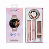 Smartwatch AMOLED Kalobee SK7 Mini, Set 3 Curele + Bratara, Negru