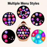 Smartwatch AMOLED Kalobee SK7 Mini, Set 3 Curele + Bratara, Negru