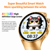 Smartwatch AMOLED Kalobee SK7 Mini, Set 3 Curele + Bratara, Negru