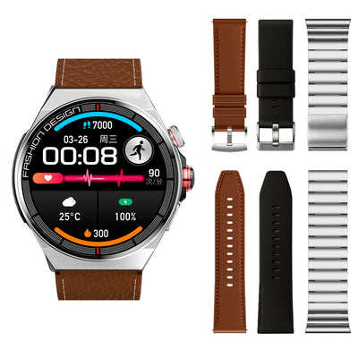 Smartwatch Kalobee H4 Pro Max, set 3 curele, ecran AMOLED, Argintiu