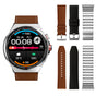 Smartwatch Kalobee H4 Pro Max, set 3 curele, ecran AMOLED, Argintiu
