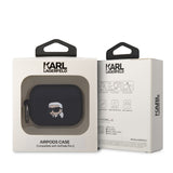 Husa, Karl Lagerfeld AirPods Pro 2 Silicon 3d Logo Nft Karl Head Neagra Omax 9e2a93, Negru
