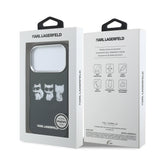 Husa telefon MagSafe pentru Apple iPhone 17 Pro Max, Karl Lagerfeld IML Choupette Trio Watercolor, Neagra