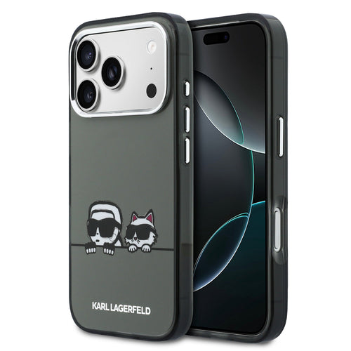 Husa cu inel Karl Lagerfeld compatibila cu iPhone 17 Pro Max, MagSafe/Magnetic, TPU, Negru