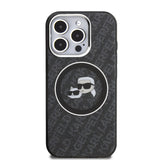 Husa Karl Lagerfeld compatibila cu iPhone 15 Pro, MagSafe/Magnetic, policarbonat, TPU, Negru